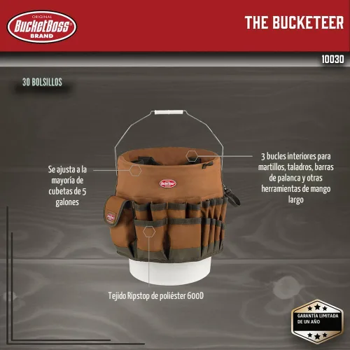 Miniatura 2 de Bucket Boss The Bucketeer 10030 - Organizador de herramientas de cubo en color marrón