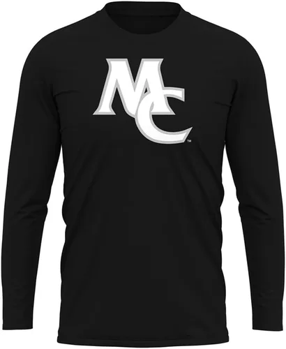 Miniatura 112 de Camisa deportiva de manga larga oficial de la NCAA Collegiate para hombre, colección negra con logotipo primario