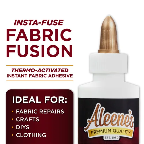 Miniatura 3 de Aleene's Fabric Fusion Insta-Fuse - Pegamento permanente para tela termoactivado, tiempo de secado instantáneo, ideal para arreglos rápidos de moda