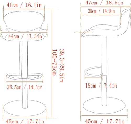 Miniatura 2 de BNNP Taburetes de bar altos, silla de bar que se puede levantar silla de bar alta giratoria de 360°, taburete de bar para el hogar, hotel, 1