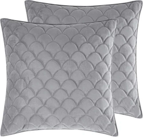 Miniatura 8 de Levtex Home - Juego de colcha de terciopelo gris claro - Edredón tamaño Full/Queen y dos fundas estándar - Terciopelo - Gris claro