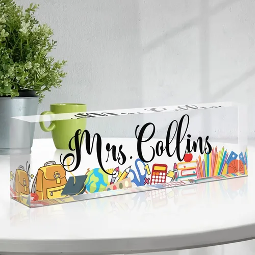 Miniatura 32 de Placa de nombre personalizada para escritorio, regalos de agradecimiento para empleados, placa de nombre de escritorio acrílica personalizada