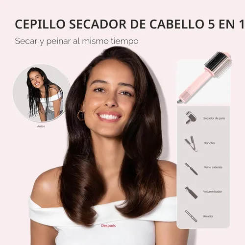 Miniatura 6 de TYMO Cepillo secador de pelo 4.0, ligero 3 veces más rápido, cepillo secador de pelo iónico 5 en 1 que añade brillo, volumen y plenitud para estilos
