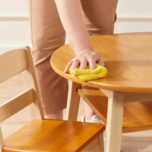 Miniatura 10 de ECR4Kids Hideaway - Juego de mesa y silla, muebles para niños, color miel/blanco antiguo, 3 piezas