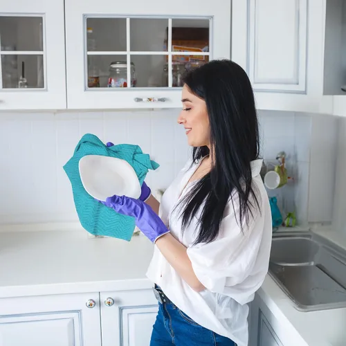 Miniatura 6 de DecorRack Paquete de 4 toallas de cocina, 100% algodón, 15 x 25 pulgadas, absorbentes para secar platos, toallas de mano, paños de limpieza
