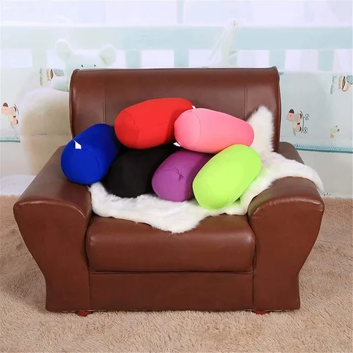 Miniatura 9 de ASkinds 2 almohadas cilíndricas cómodas de rollo de microperlas Jelly Bean Bed Pillow Tube Pillow Cojín para cabeza, cuello, soporte de espalda