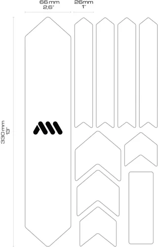 Miniatura 5 de All Mountain Style - Protector de marco de bicicleta extra - Ajuste universal, juego de 10 piezas para tubo descendente, vaina de cadena, desgaste