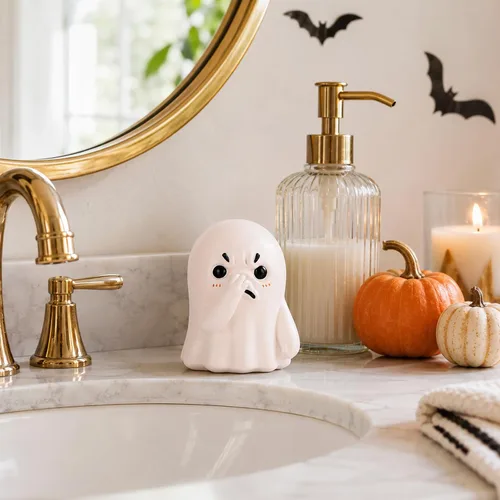 Miniatura 6 de Linda estatua de fantasma de nariz sostenible, decoración de estante de baño peculiar, divertida decoración de inodoro, regalo creativo único