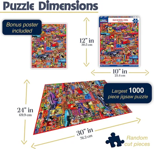 Miniatura 2 de Rompecabezas de Montaña Blanca Escuela Vieja Puzzle 1000 Piezas Rompecabezas Vintage para Adultos y Familias