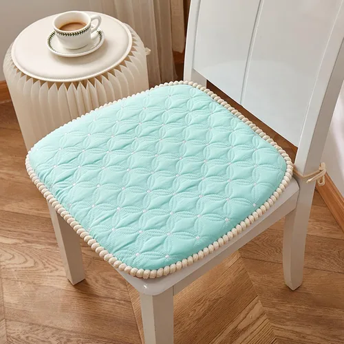 Miniatura 10 de Cojín para silla con lazos para sillas de comedor, almohadillas de espuma viscoelástica texturizadas suaves y cómodas para sillas de cocina con Azul