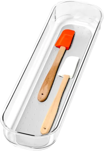 Miniatura 11 de madesmart Organizador de almacenamiento mediano transparente, forro de agarre suave de alta calidad, base antideslizante, para utensilios de cocina
