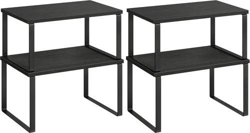 Miniatura 34 de SONGMICS Estante Organizador de Gabinete, Juego de 2 Estantes de Encimera de Cocina, Almacenamiento de Cocina, Estante de Especias, Apilable