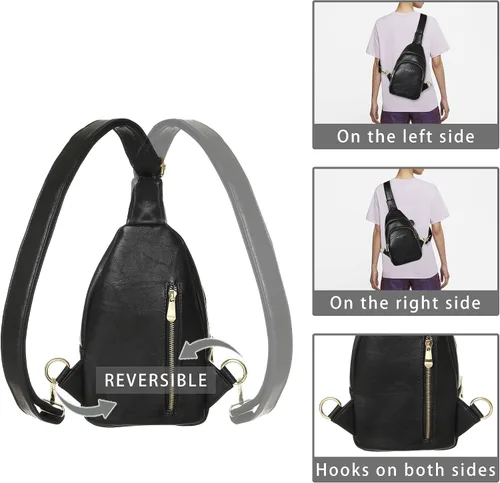 Miniatura 3 de Bolso cruzado pequeño, riñonera para mujeres y hombres, bolso bandolera de cuero para regalos, Estilo5-amarillo, L