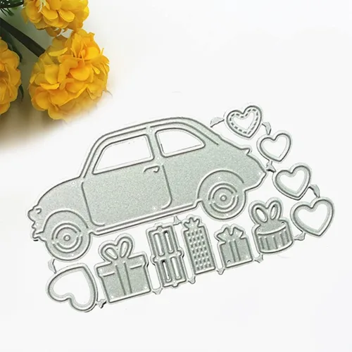 Miniatura 7 de Troqueles de metal para automóvil, plantillas de corazón de regalo para automóvil, manualidades, tarjetas, troqueles de corte para manualidades