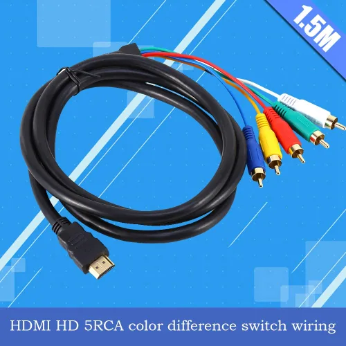 Miniatura 3 de Cable HDMI a diferencia de color de 5 pies / 4.9 ft, HDMI HD 1080P HDMI a 3 AV Audio Video Converter Cable adaptador para TV, video y audio doméstico