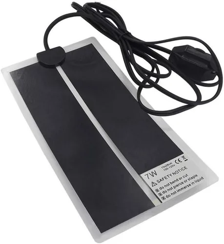 Tbrand - Almohadilla térmica para reptiles con ajuste de temperatura, tapete térmico de 110 V 7 W para reptiles, tortuga, serpientes, lagarto,