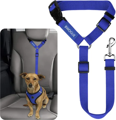 Miniatura 26 de BWOGUE Arnés de cinturón de seguridad para mascotas, cinturón de seguridad ajustable para reposacabezas de coche, arnés de cinturón de seguridad