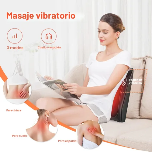 Miniatura 7 de COMFIER Masajeador de espalda con calor, masajeador shiatsu de tejido profundo para cuello y espalda, masajeador para aliviar el dolor de cuello