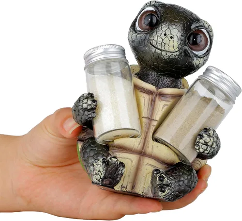 Miniatura 8 de Soporte para salero y pimienta de tortuga marina con tarros de vidrio