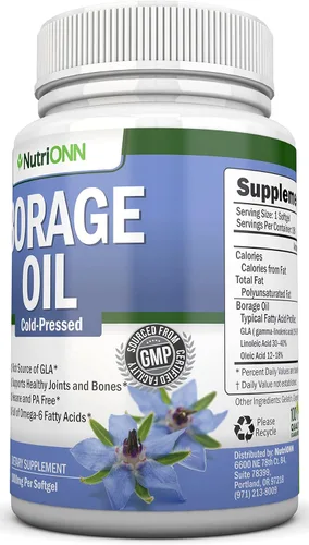 Miniatura 5 de NutriONN Aceite de borraja - 1000 mg - 180 cápsulas blandas - Aceite de semilla de borraja prensado en frío - Sin hexano y PA - Ideal para piel