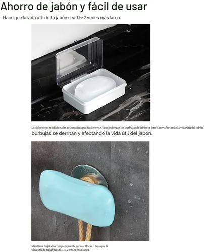 Miniatura 7 de 2 protectores de jabón magnéticos para barra de jabón, soporte de jabón de acero inoxidable para pared de ducha y cocina/baño, fácil de limpiar