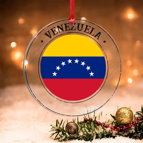 Miniatura 29 de Bandera de Andorra, adorno colgante de Navidad, bandera nacional, decoraciones de Navidad, adornos acrílicos, colgante para árbol de Navidad