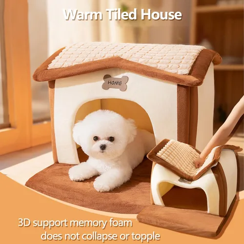 Miniatura 3 de Casa para gatos, bonita casa para gatos de dibujos animados, refugio cálido para mascotas, cama cálida para mascotas, cama para lavar para perro