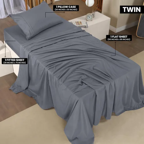 Miniatura 361 de Utopia Bedding Juego de sábanas Queen – Sábanas de 4 piezas para cama tamaño Queen, microfibra suave y transpirable, incluye 1 sábana bajera, 1 Gris