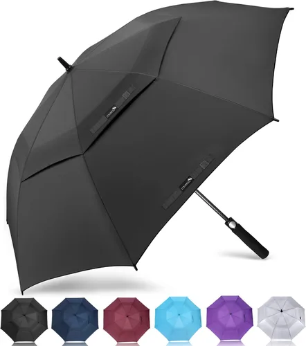 Miniatura 39 de ZOMAKE - Paraguas de golf a prueba de viento, extragrande, de gran tamaño, de doble dosel resistente para lluvia, juegos deportivos y carrito