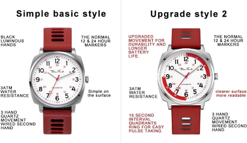 Miniatura 5 de Diaofendi Reloj de enfermera impermeable para profesionales médicos, mujeres y hombres, 24 horas con segunda mano, esfera militar fácil de leer