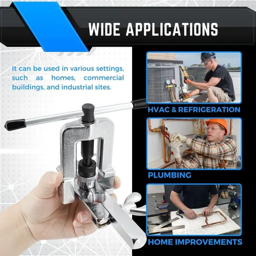 Miniatura 8 de Flexzion Kit de herramientas de inflado HVAC para tubos de cobre – Juego de herramientas de inflado y estampación simple de 45 grados, kit
