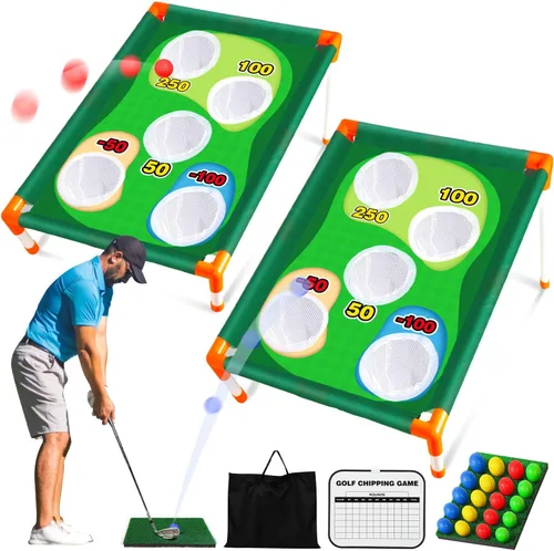 TOY Life Juego de Cornhole de Golf Juego de Golf Corn Hole Set Juego de Golf Chipping para Adultos y Niños Juego de Golf de Patio Trasero Juego de