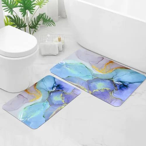 Miniatura 19 de Gibelle Alfombra de baño súper absorbente, de secado rápido, delgada, para debajo de la puerta, antideslizante, parte trasera de goma, para frente