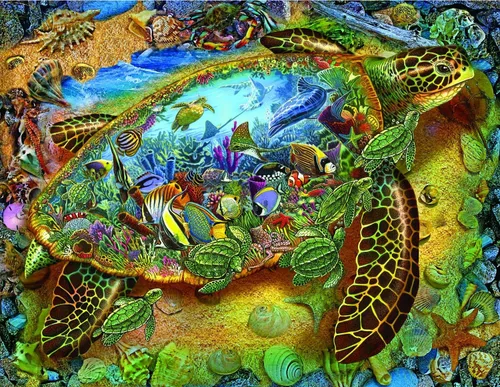 Miniatura 3 de SUNSOUT INC - Sea Turtle World - Rompecabezas de 1000 piezas por artista: Lewis T. Johnson - Tamaño terminado 20" x 27" - MPN # 39286