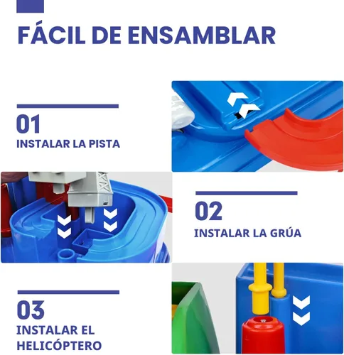 Miniatura 4 de Hahaland Juguetes para niños de 3 años - Juguetes de pista de carreras, juguete de coche para niños de 3-4 años, juego de rescate de pista