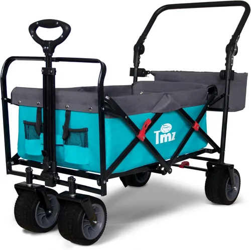 TMZ Carro Utilitario Plegable Todo Terreno, Carrito de Jardín Plegable, Carro de Playa Resistente, para Compras, Camping y Actividades al Aire Libre