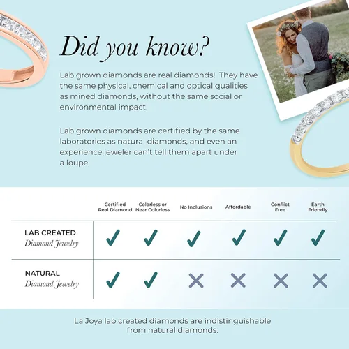 Miniatura 6 de La Joya 16 - 12 CT TW Certified Lab Created Diamond Channel Rings - Sparkling 10k Solid Gold Wedding Band, Stackable Band, Promise Ring and