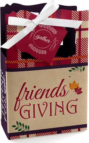 Big Dot of Happiness Friends Thanksgiving Feast - Cajas de regalo para fiesta de amigos, juego de 12