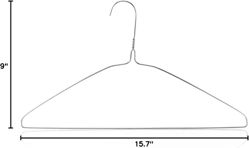 Miniatura 7 de HANGERWORLD Perchas de alambre de metal plateado de 16 pulgadas de calibre 13 para ropa (20 unidades)