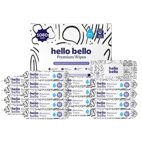 Miniatura 15 de Hello Bello Toallitas premium, diseñadas para pieles sensibles con extractos de manzanilla y aloe, Rosy Posy