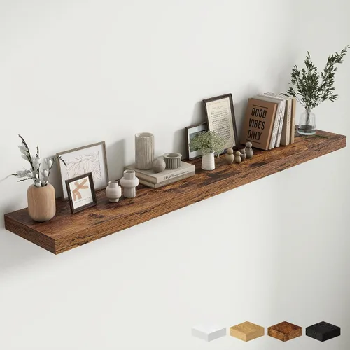 Miniatura 141 de Estantes flotantes de 48 pulgadas para pared, estante de chimenea de 10 pulgadas de profundidad, estantes flotantes de madera para pared, estantes