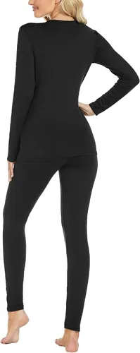 Miniatura 2 de Conjunto de ropa interior térmica de forro polar para mujer, ultra suave, cálido, conjunto de pantalones largos