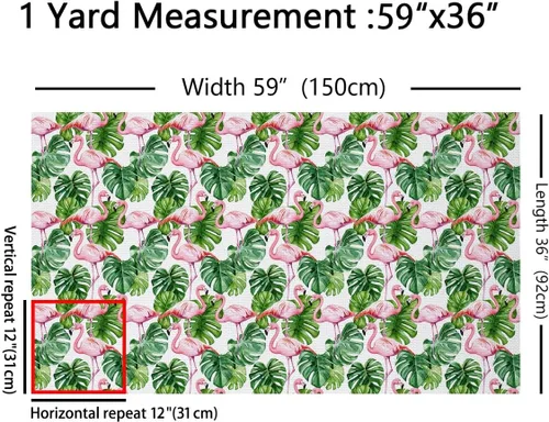 Miniatura 2 de Feelyou The Yard, tela de flamenco de tela para tapicería de palmeras tropicales para sillas, sofá, acuarela, exótica, selva, botánica
