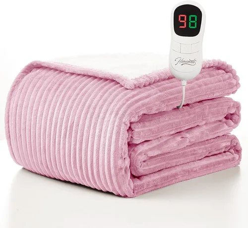 Miniatura 18 de Homemate Manta térmica eléctrica de 50 x 60 pulgadas, manta térmica de 1/2/4/6/8 horas de apagado automático, 10 niveles de calor, protección contra