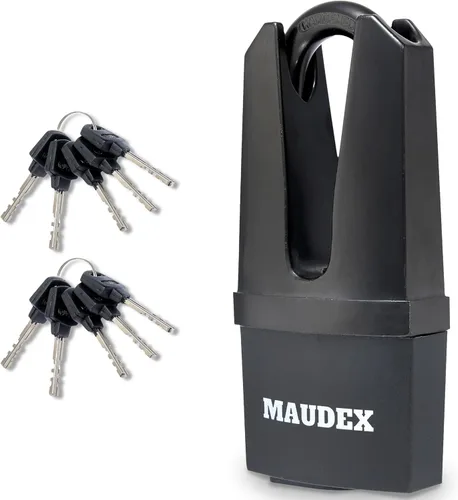 Maudex® MDL60 Candado de alta seguridad para uso en exteriores – [10 llaves] – [Cilindro antitaladro, antipúas] – Cerradura ideal para unidad de