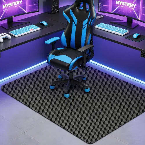 Miniatura 10 de AiBOB Tapete para silla de juegos para suelos de madera dura, tapete para silla de oficina de 48 x 36 pulgadas para suelos duros y de azulejos, Negro