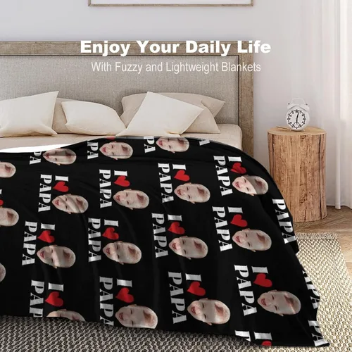 Miniatura 3 de D-Story Mantas faciales personalizadas, regalo personalizado con fotos para papá, día del padre