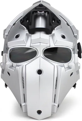 Miniatura 15 de WoSporT - Casco táctico de obsidiana verde GOBL Terminator y máscara para caza, paintball, militar, cosplay, película, utilería 92-BK-azul