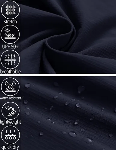 Miniatura 41 de Pantalones de senderismo para hombre, convertibles, con cremallera, ligeros, impermeables, de secado rápido, pesca al aire libre, viajes, safari
