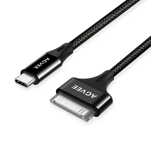 Miniatura 4 de AGVEE Paquete de 2 adaptadores de cable USB-C a 30 pines de 6.6 pies para iPhone 4/4S iPad 1/2/3 iPod, carcasa de metal trenzada tipo C a 30 pines